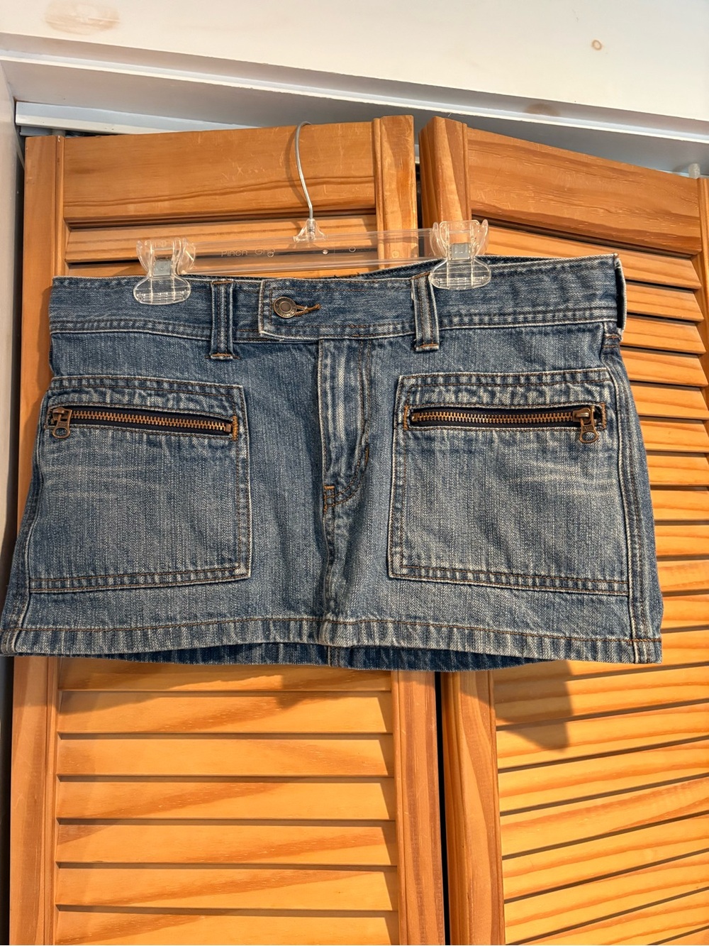 Y2K Abercrombie & Fitch Micro Mini Denim Skirt Vintage Jean Utility Zippers